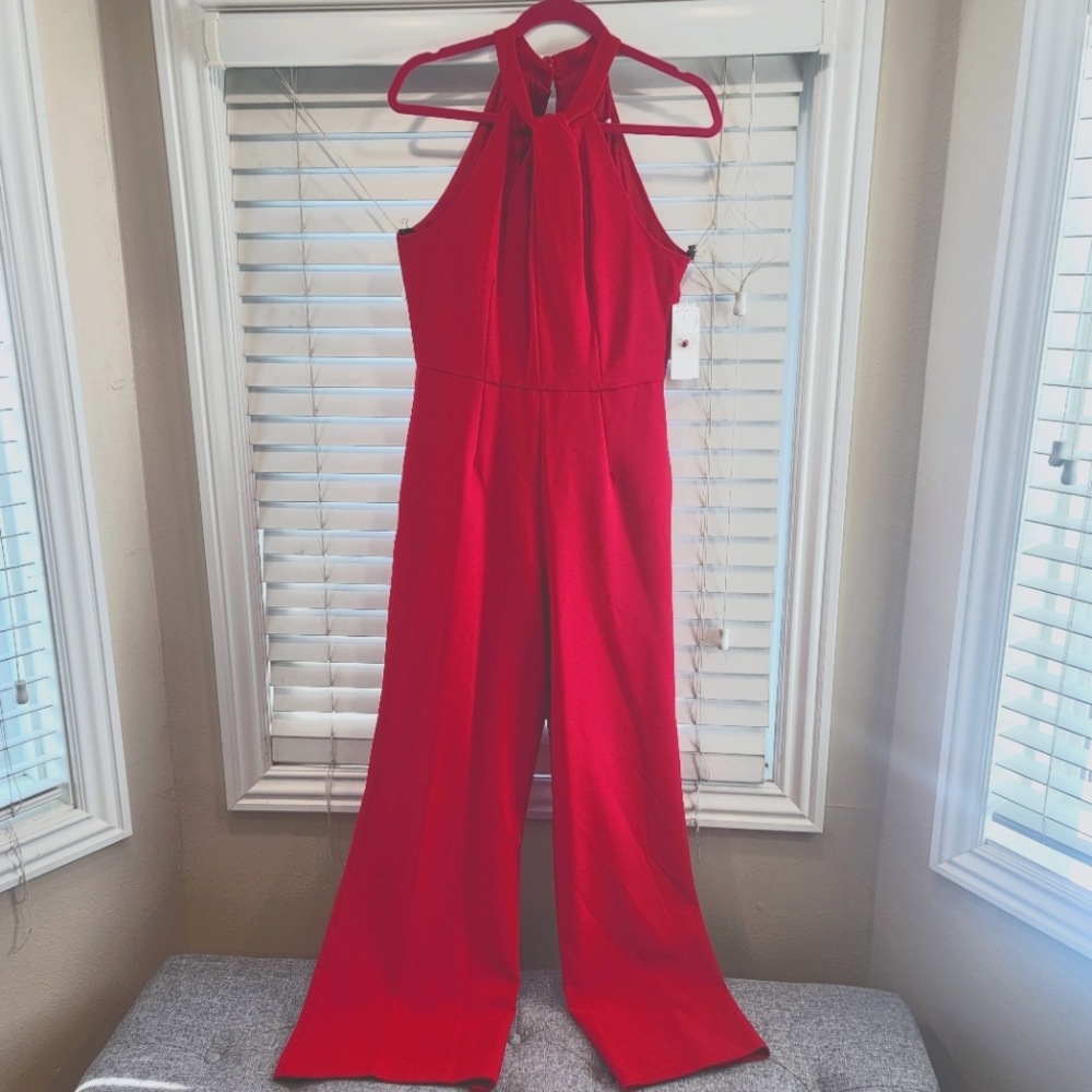 Julia Jordan Red Halter Jumpsuit